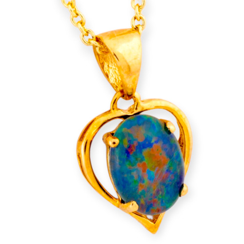 Radiant Romance 14kt Yellow Gold OpalPendant