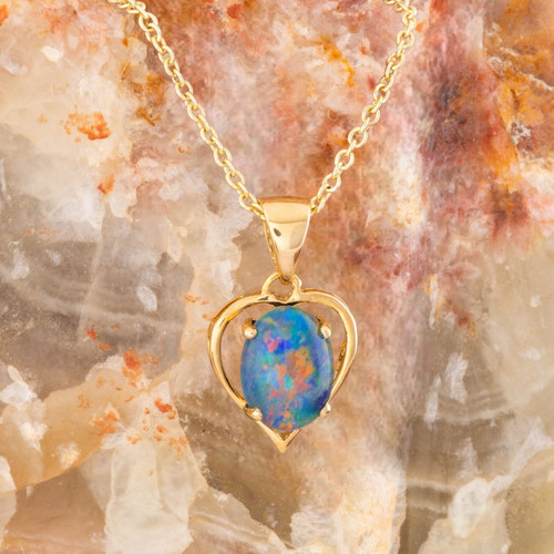 Radiant Romance 14kt Yellow Gold OpalPendant