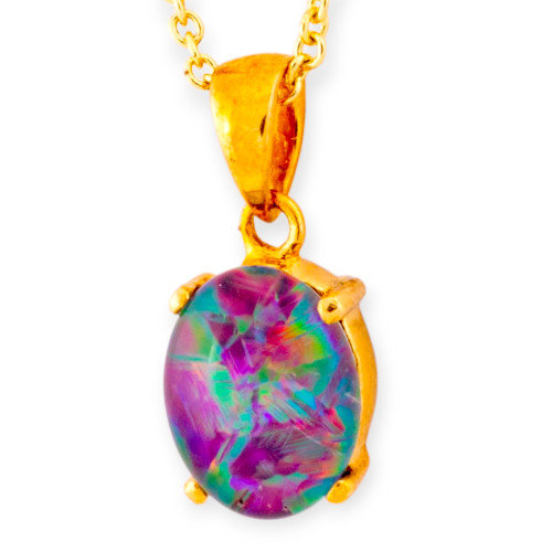 Gilded Love 14kt Gold & Diamond Opal Pendant