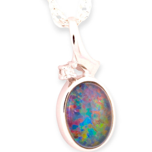 Celestial Passion 14kt Gold & Diamond Opal Pendant