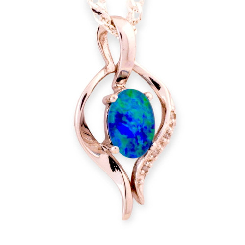 Eternal Flame 14kt Gold & Diamond Opal Pendant