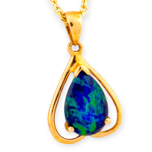 Solar Embrace 14kt Gold Opal Pendant