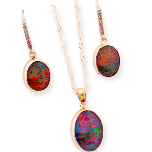 Radiant R 14KT Gold & Diamond Opal Pendant