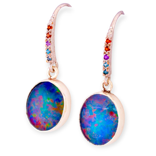 Ethereal Elegance Couture Sterlig Silver Opal Earrings