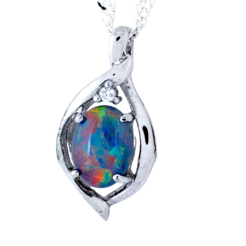 Volcanic Ember S18KT Gold Plating Opal Pendant