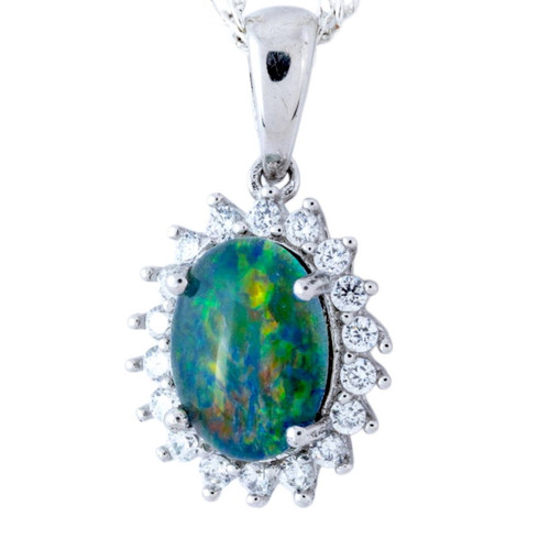 Crystal Cavern Sterling Silver Opal Pendant