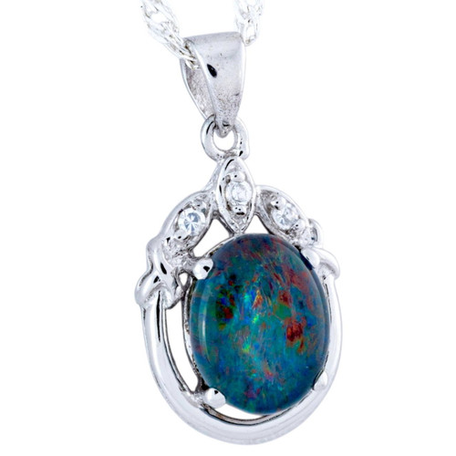 Fairy Wing Glimmer Sterling Silver Opal Pendant
