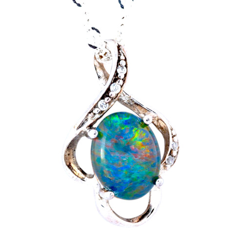 Supernova Burst Sterling Silver Opal Pendant