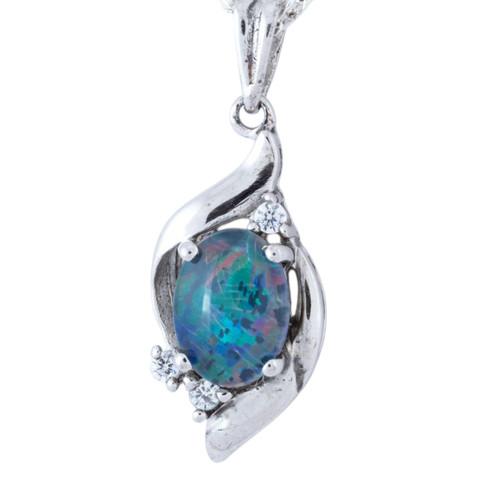 Hummingbird Jewel Sterling Silver Opal Pendant