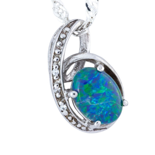 Cosmic Dust Sterling Silver Opal Pendant