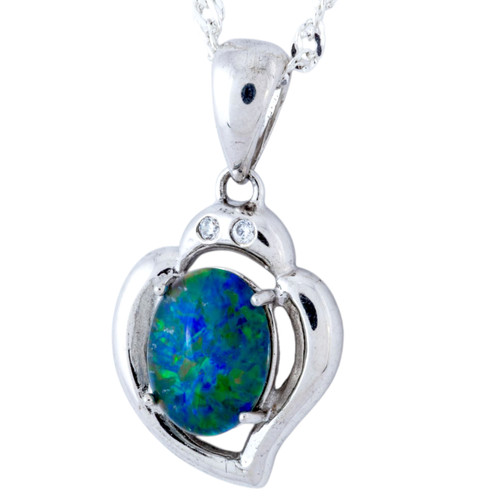 A Sun Flare Sterling Silver Opal Pendant