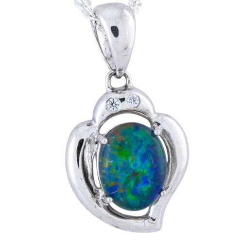 Solar Flare Sterling Silver Opal Pendant