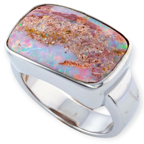 Radiant Fire Solid Opal Ring