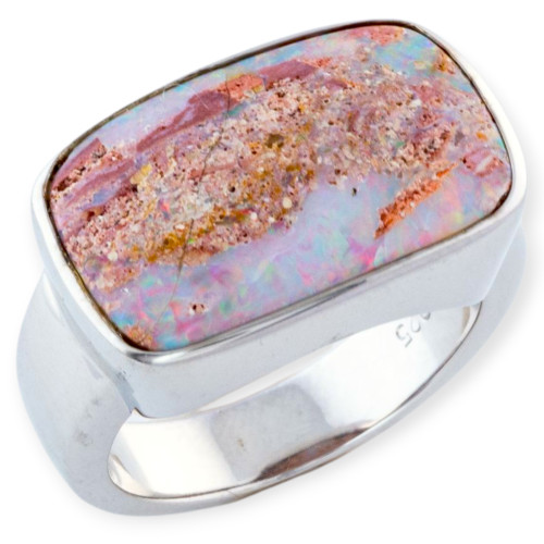 Radiant Fire Solid Opal Ring