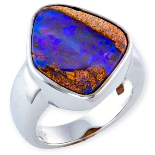 Eternal Flame Boulder Opal Ring