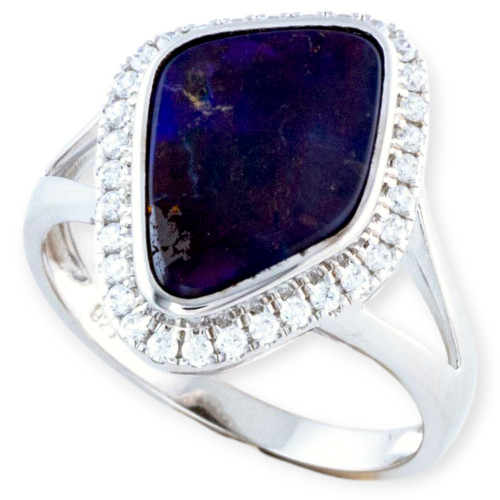 Celestial Glow Boulder Opal Ring