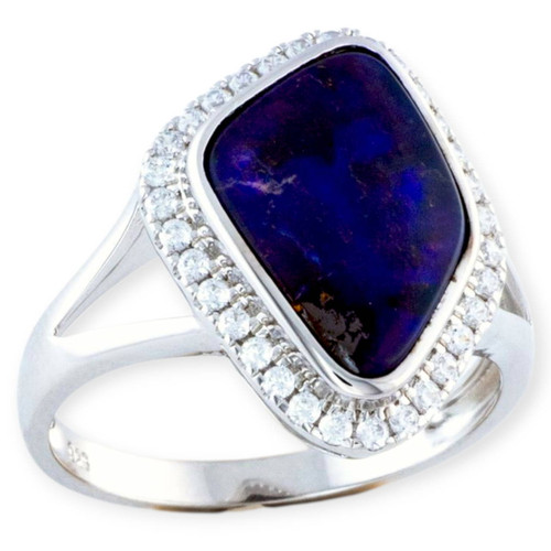 Celestial Glow Boulder Opal Ring