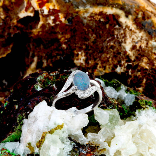 Ocean Serenity Australian Sterling Silver Opal Ring