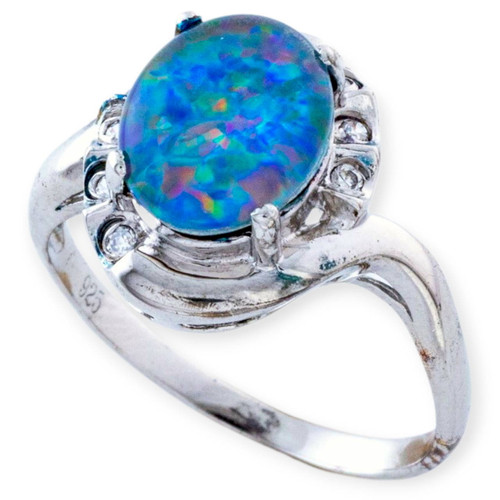 * Emerald Tide Sterling Silver Opal Ring