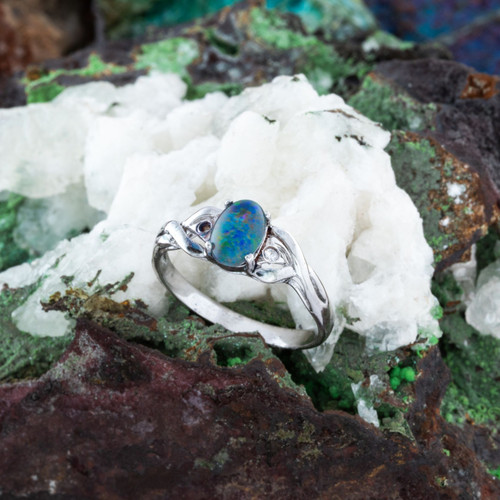 Celestial Reef Sterling Silver  Australian Opal Ring