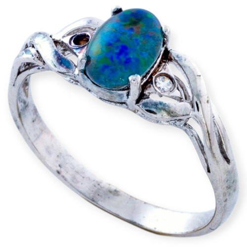 Celestial Reef Sterling Silver  Australian Opal Ring