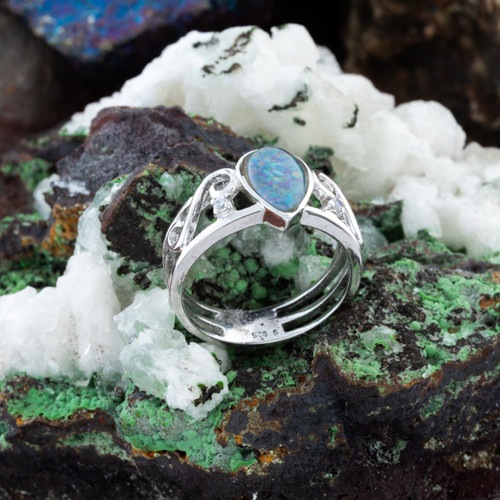 Radiant Spectrum Sterling Silver  Australian Opal Ring