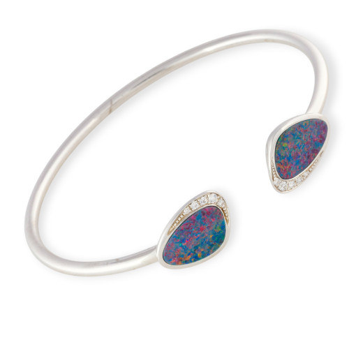 Radiant Spectrum Sterling Silver Australian Opal Bracelet