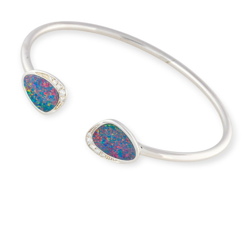 Radiant Spectrum Sterling Silver Australian Opal Bracelet