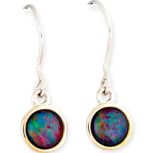 Oceanic Glow Sterling Silver Opal Drop Earrings