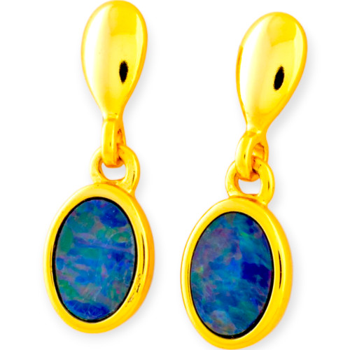 Golden Aurora 18KT Gold Plated Opal Drop Earrings