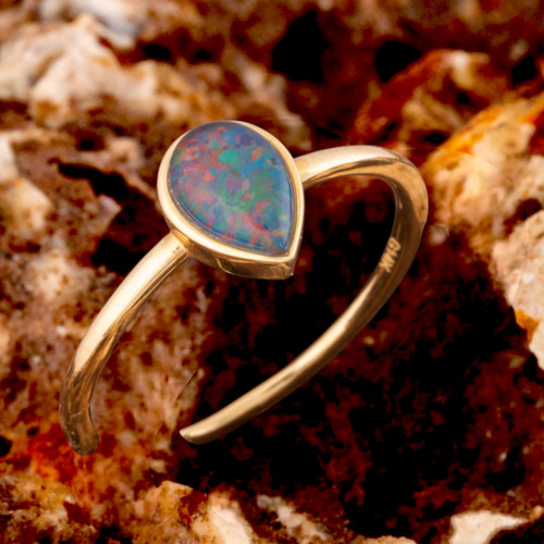 Solar Flare 14KT Gold Opal Ring