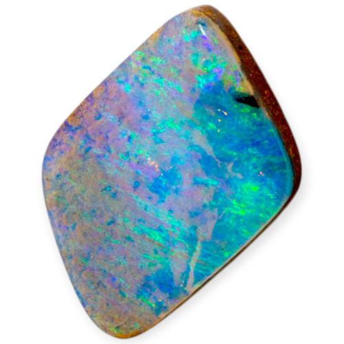 Aurora Prism: Hand-Cut Triangular Solid Boulder Opal Gemstone
