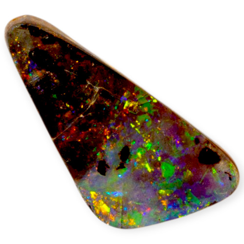 Ocean Flame: Triangular Solid Boulder Opal Gemstone