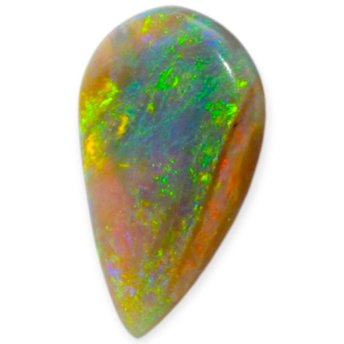 Midnight Aurora: Black Solid Opal Teardrop Shaped