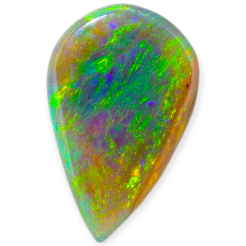 Midnight Aurora: Black Solid Opal Teardrop Shaped