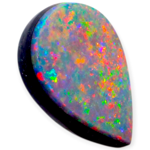 Prism Flame: Black Opal Gemstone Teardrop Shaped
