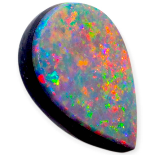 Prism Flame: Black Opal Gemstone Teardrop Shaped