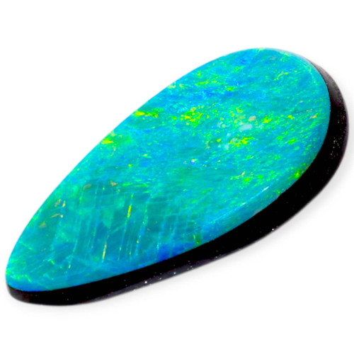 Rainbow Radiance: Black Opal Gemstone Teardrop Shaped