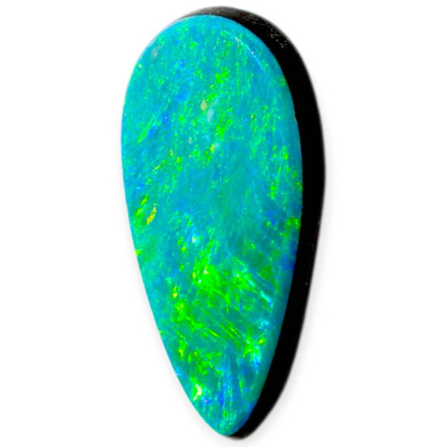 Rainbow Radiance: Black Opal Gemstone Teardrop Shaped