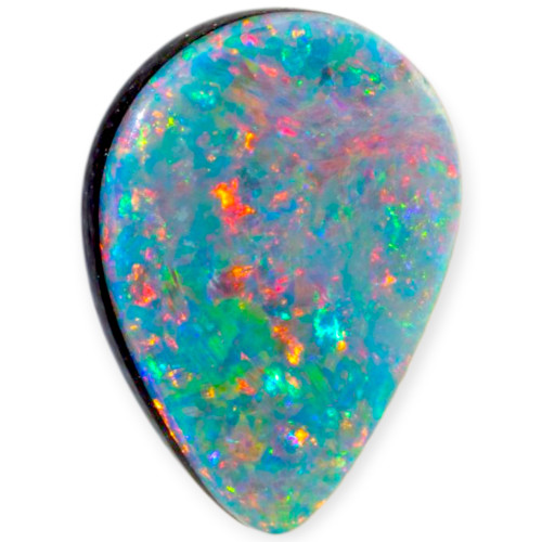 Neon Bloom Black Opal Gemstone Teardrop Shaped