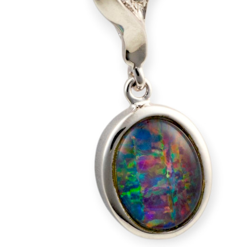 Aurora Flame 925 Sterling Silver Opal Pendant