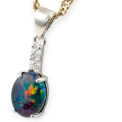 River Runs Deep 925 Sterling Silver Opal Pendant