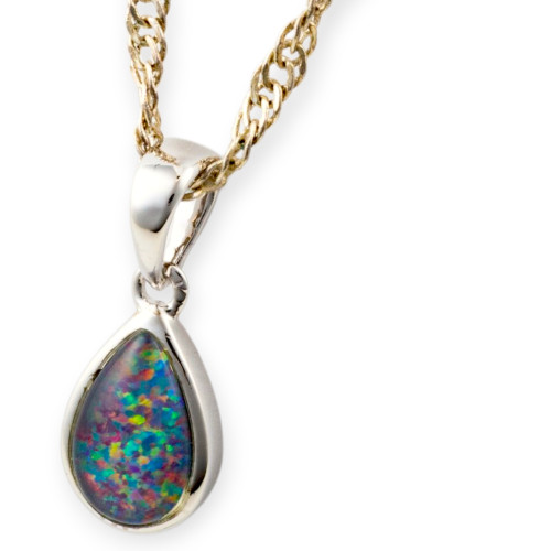 Dave's Run 925 Sterling Silver Opal Pendant
