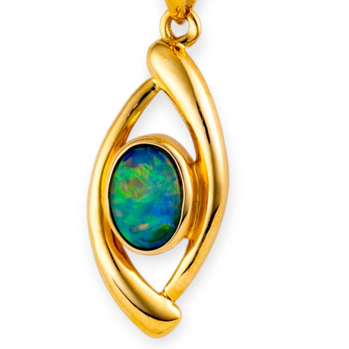 Organic Enchantment 14KT Gold Opal Pendant