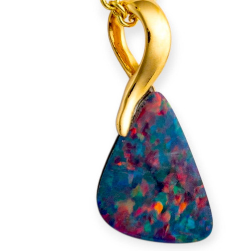 Golden Comet 14KT Gold Opal Pendant