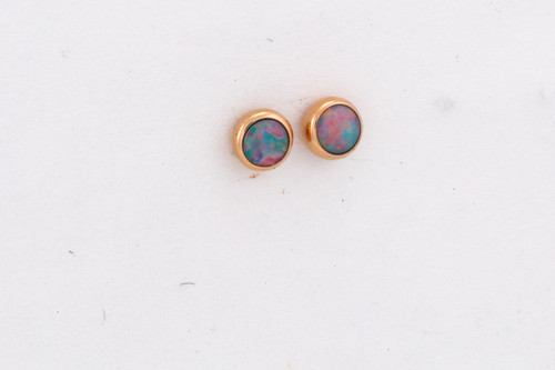 Aura Glow 14KT Rose Gold Opal Stud Earrings