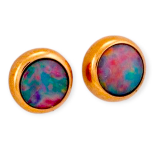 Aura Glow 14KT Rose Gold Opal Stud Earrings