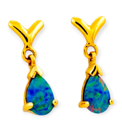 Liquid Light 14KT Gold Opal Earrings