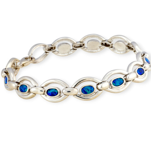 Aurora River 925 Sterling Silver Opal Bracelet
