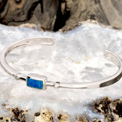 Bright splash Sterling Silver Opal Bracelet